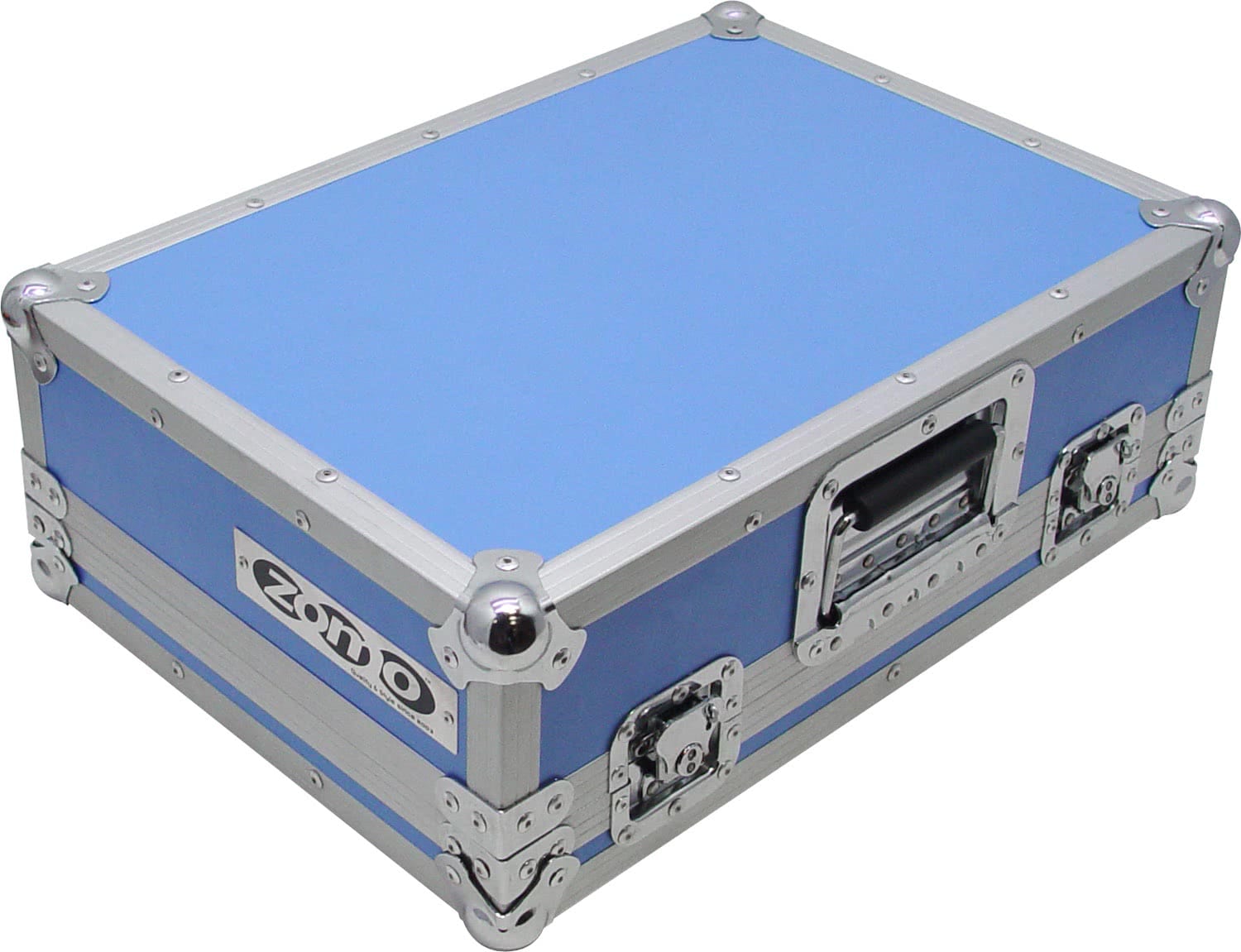 Flightcase Zomo PC-100/2 albastru, vedere frontală cu capacul închis