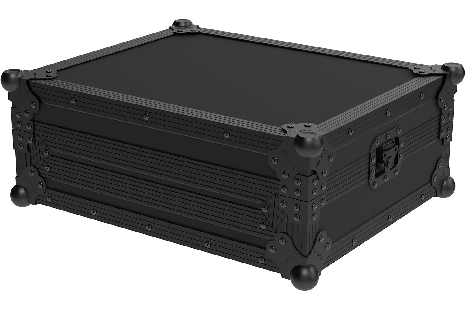 Flightcase Zomo A-Omni-Duo NSE, detaliu cu închizători tip fluture și protecții de colț