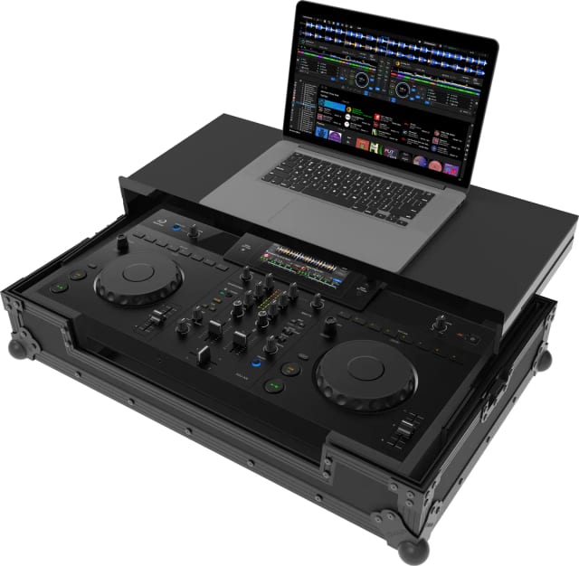 Zomo Flightcase A-XDJ-AN Plus NSE negru pentru Pioneer DJ XDJ-AN, cu raft pentru laptop