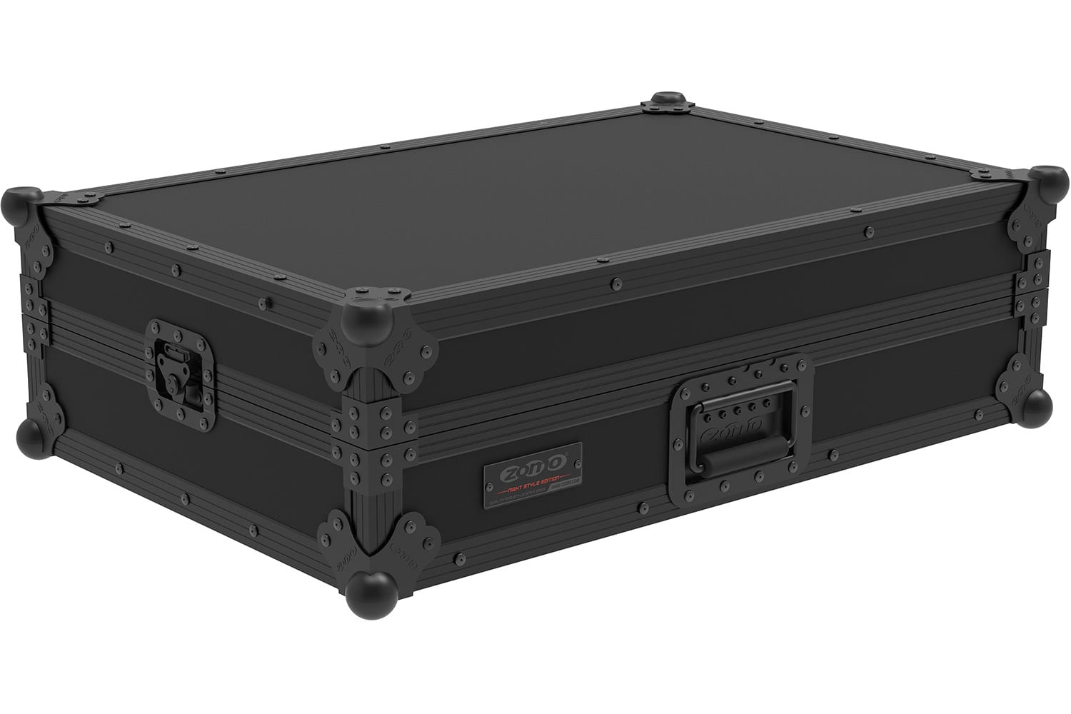 Zomo Flightcase A-DDJ-GRV6 NSE negru, detaliu cu închizători și colțuri