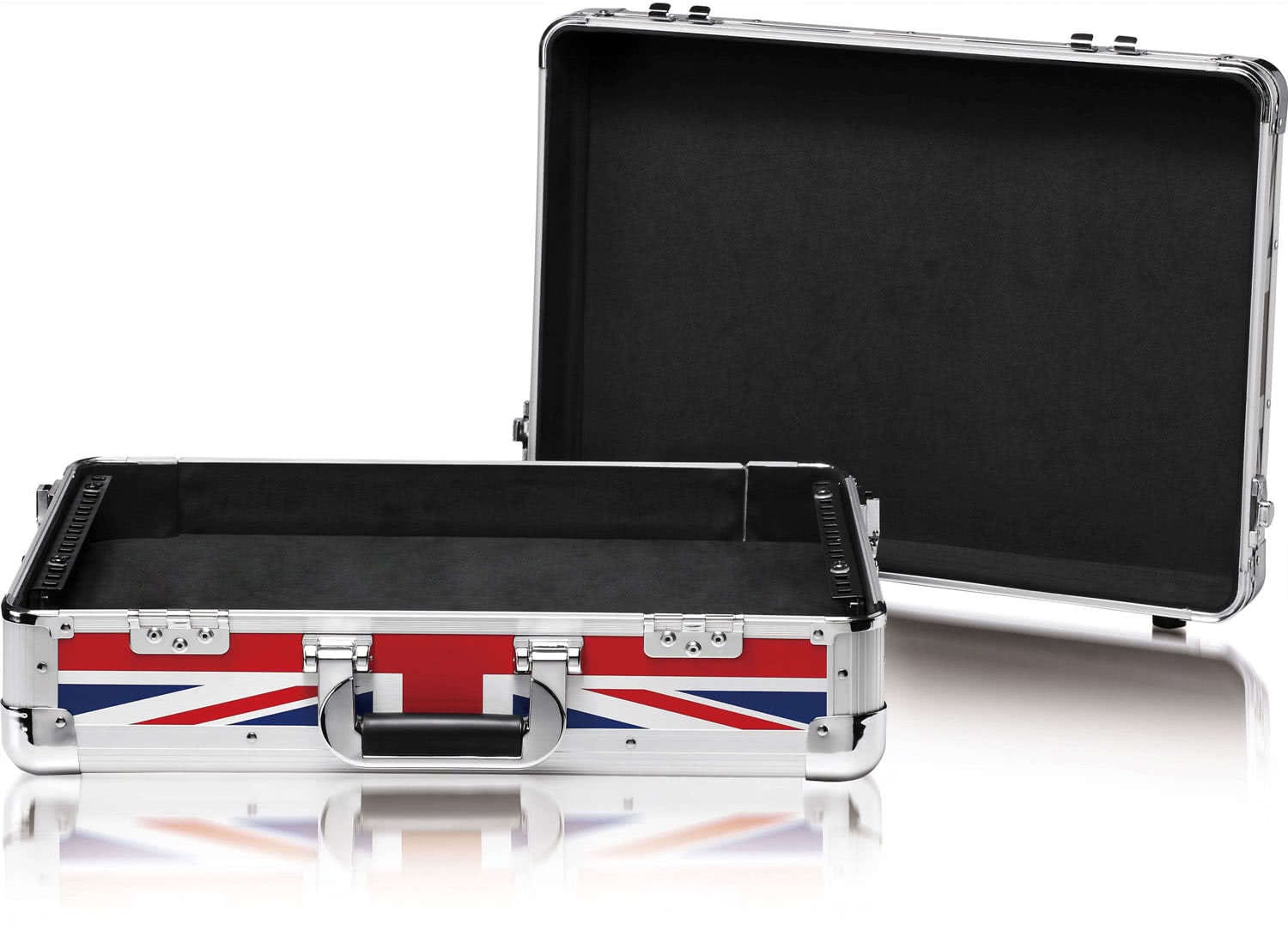 Zomo Flightcase MFC-6000 UK-Flag, detaliu de unghi cu finisajul steag