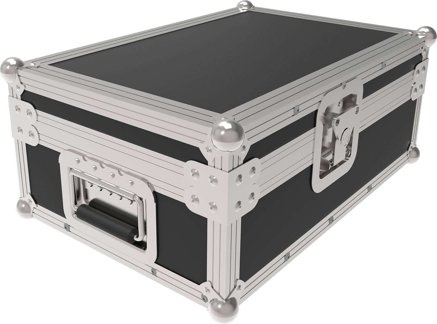 Flightcase PEP FC-XDJ 700 pentru Pioneer XDJ-700, cu protecții de colț argintii și închizători tip fluture