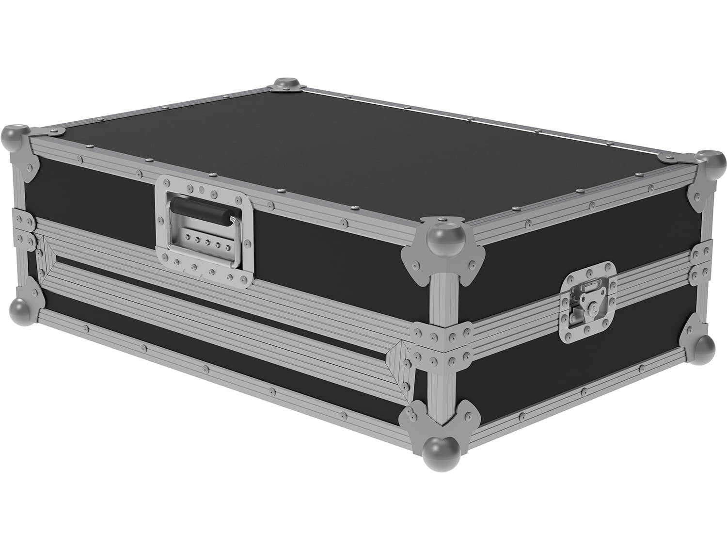 Flightcase PEP FC-SX cu protecții de colț argintii și mâner, detaliu