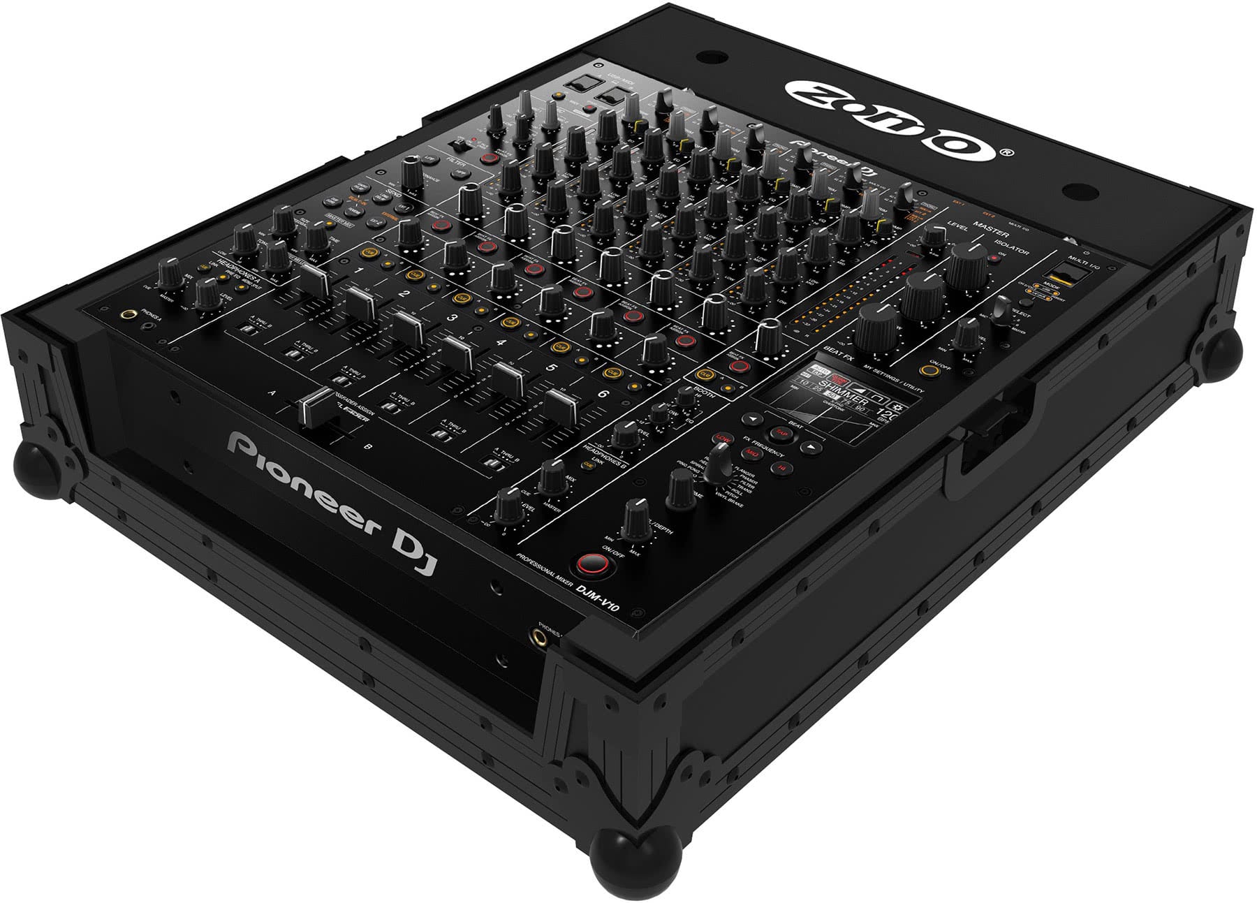 Zomo Flightcase P-DJM-V10 NSE negru pentru mixerul Pioneer DJM-V10, vedere frontală