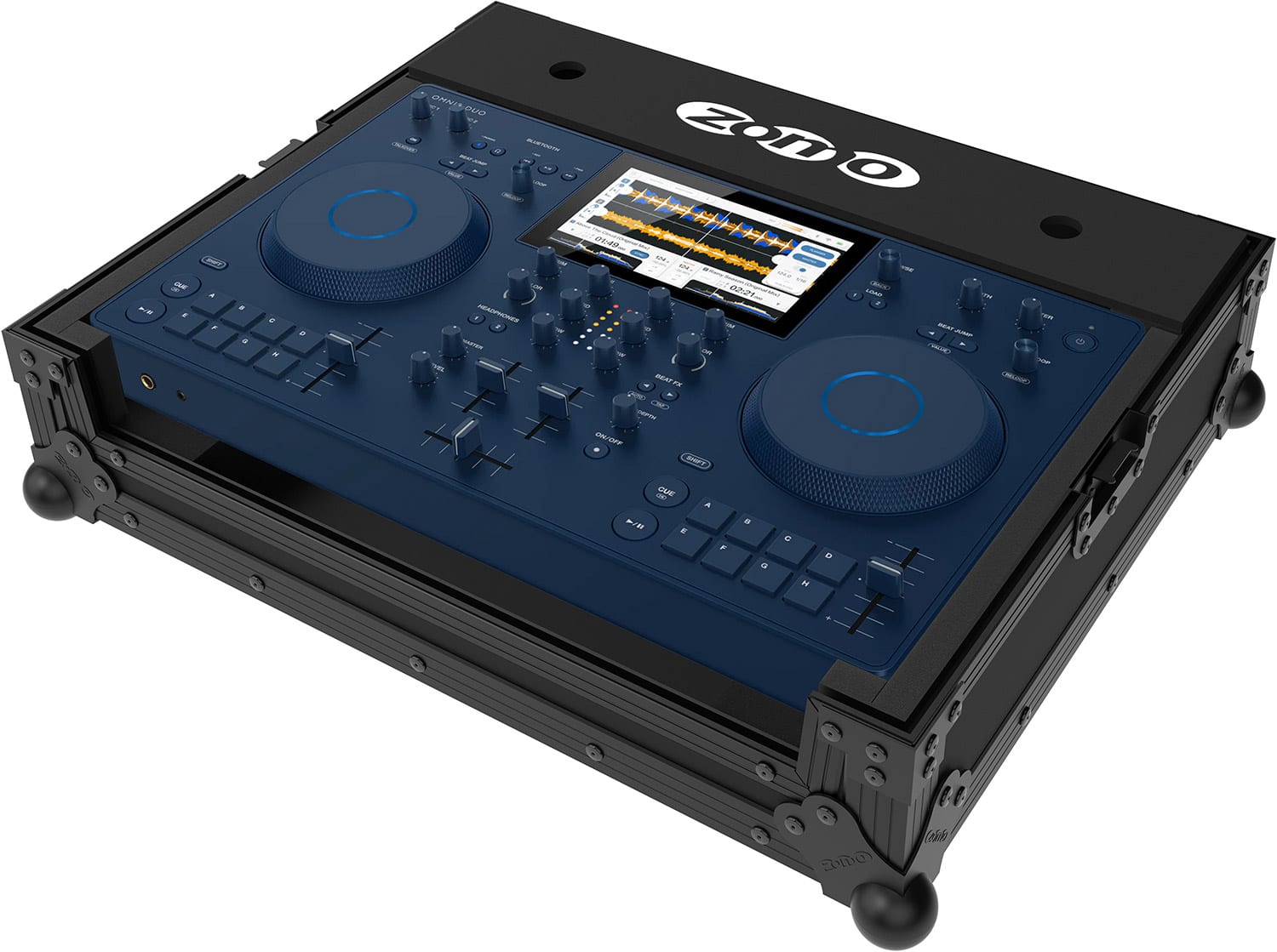 Zomo Flightcase A-Omni-Duo NSE în negru, vedere frontală cu capacul închis