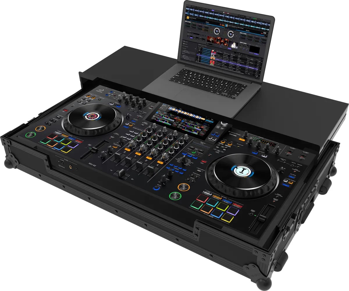 Zomo Flightcase A-XDJ-AZ Plus NSE, flightcase negru pentru AlphaTheta XDJ-AZ cu raft pentru laptop