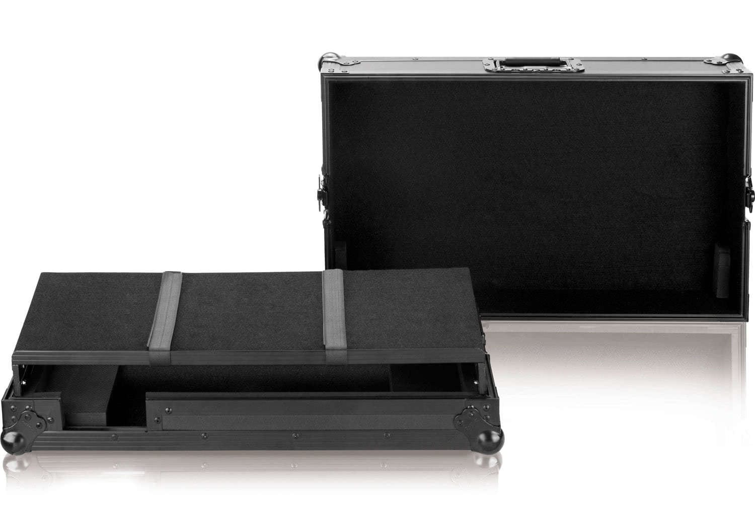 Detaliu colț solid și profil din aluminiu negru la Zomo P-XDJ-Aero Plus NSE
