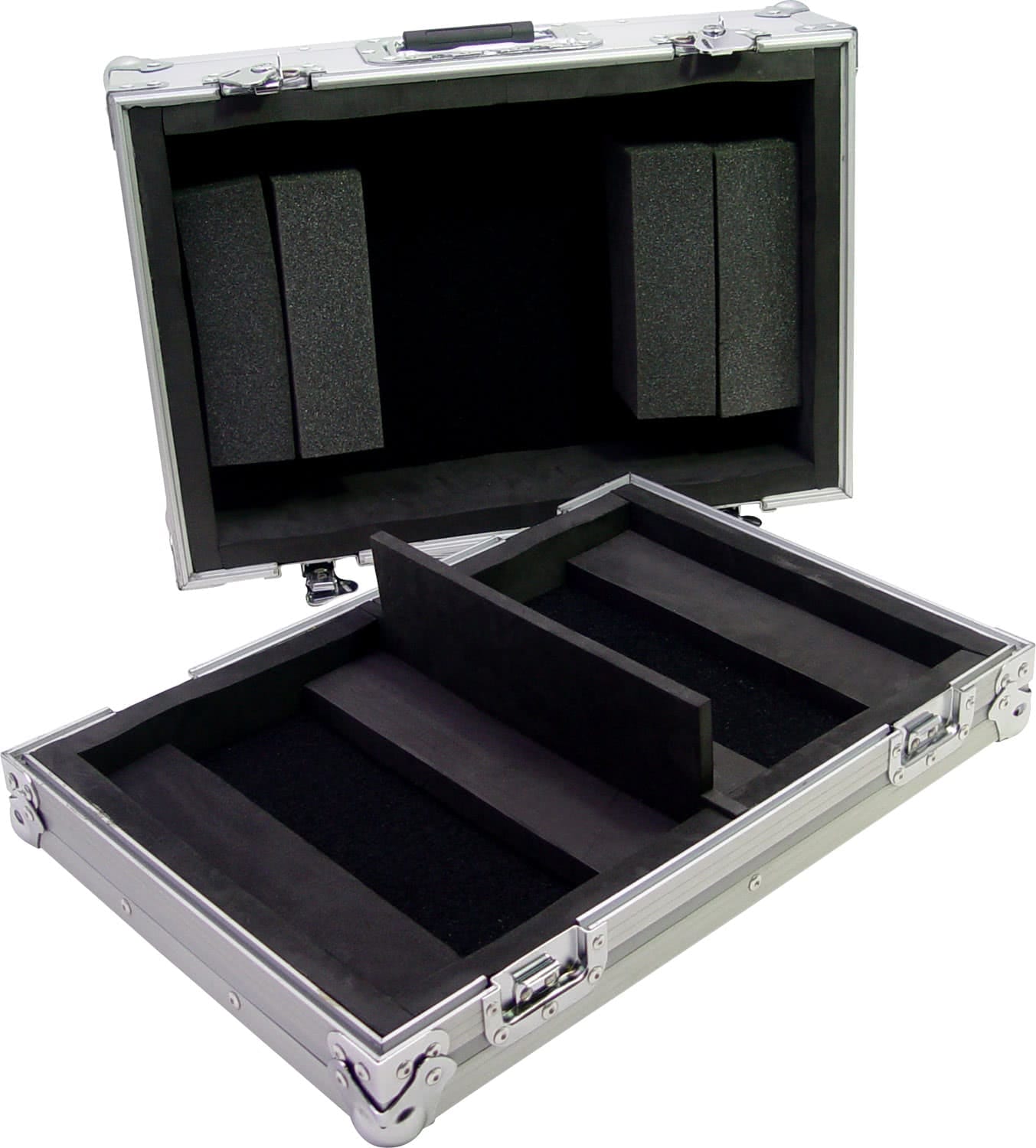 Flightcase Zomo PC-200/2 albastru, detaliu închizătoare și colțuri