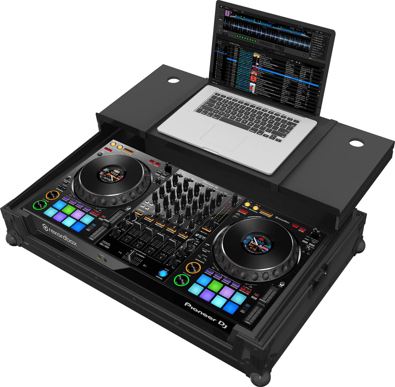 Flightcase Zomo P-DDJ-1000 Plus NSE negru pentru Pioneer DJ DDJ-1000, cu profile din aluminiu