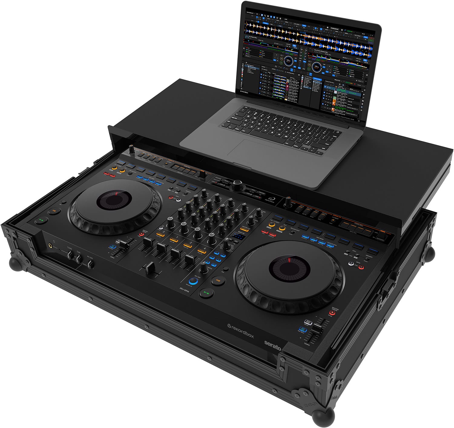 Zomo Flightcase A-DDJ-GRV6 Plus NSE negru, închis, văzut din față