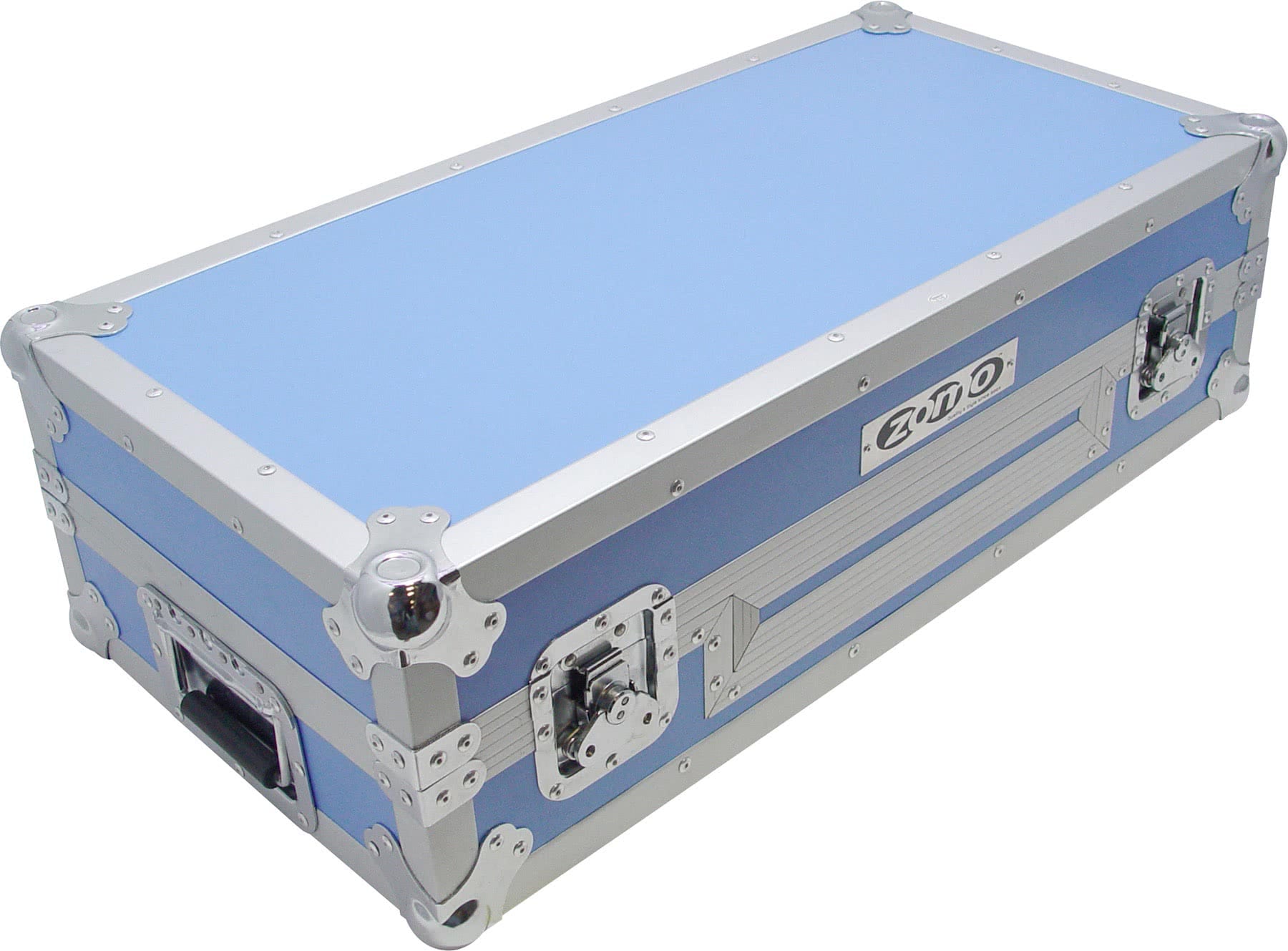 Zomo Flightcase CDM-2 albastru, vedere frontală cu capacul închis