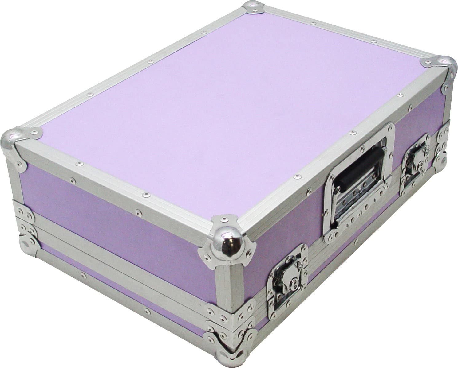 Zomo Flightcase PC-200/2 violet, vedere frontală cu închizătoare