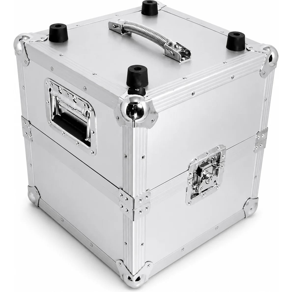 Zomo Recordcase MP-100 V.2 argintiu pentru transportul discurilor vinil, vedere frontală