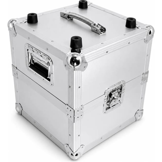 Zomo Recordcase MP-100 V.2 argintiu pentru transportul discurilor vinil, vedere frontală
