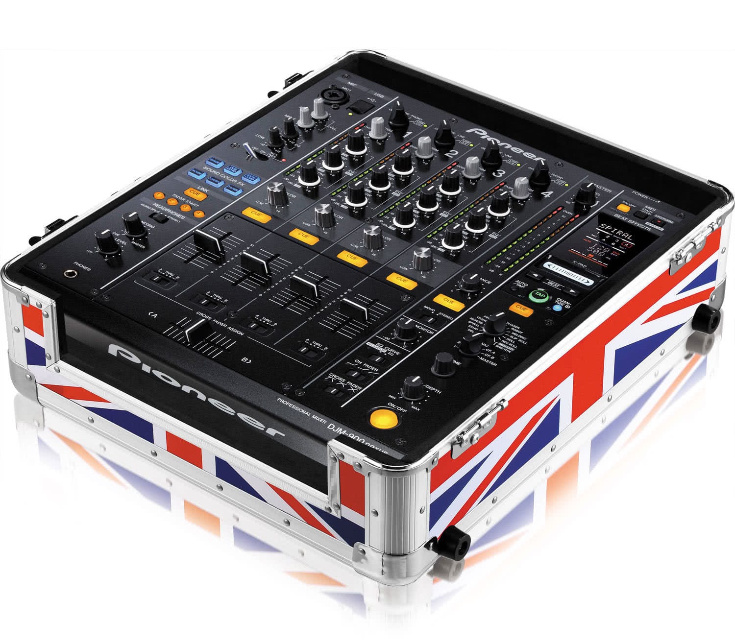 Detaliu al flightcase-ului Zomo CDJ-13 XT UK-Flag, grafică și construcție