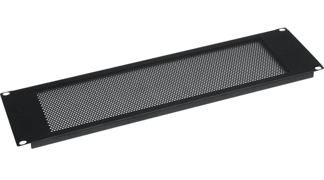Panou rack Zomo H-30 negru mat, perforat, 3 U, vedere frontală