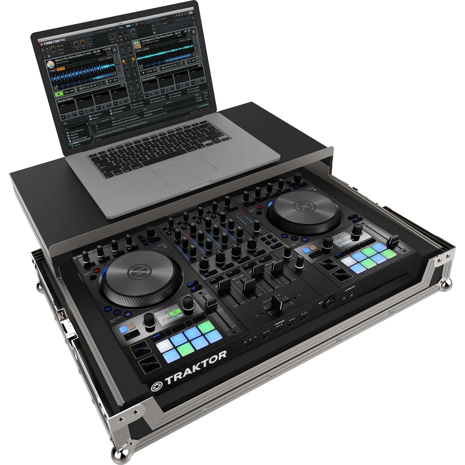 Flightcase PEP FC-S4 MK3 negru/argintiu pentru Traktor Kontrol S4 MK3