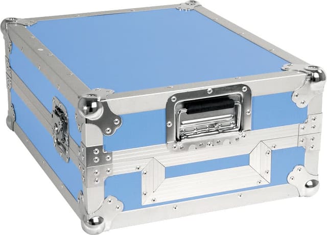 Zomo Flightcase CDX albastru, vedere frontală cu capacul închis
