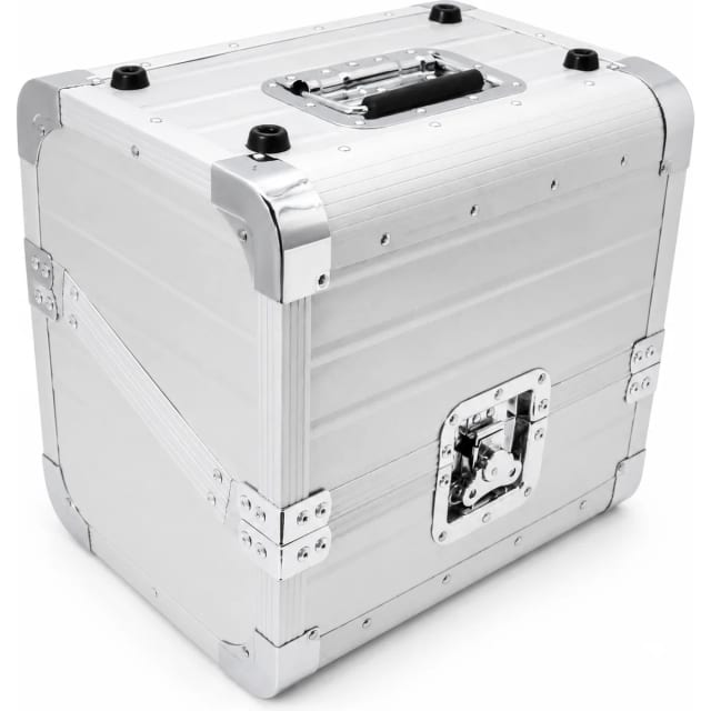 Flightcase Zomo Recordcase OB-80 XT argintiu pentru viniluri, vedere frontală