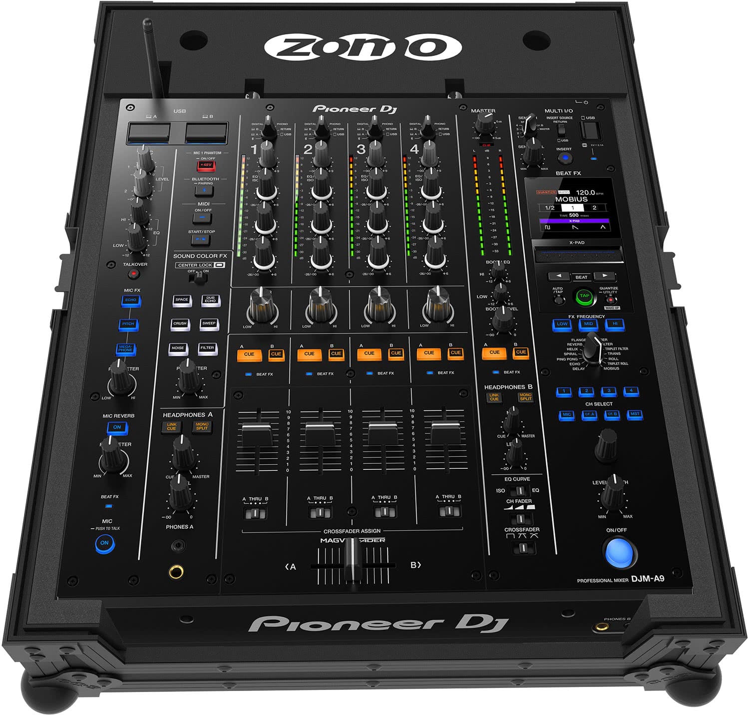 Flightcase PM-A9 NSE cu capacul închis și închizători tip fluture