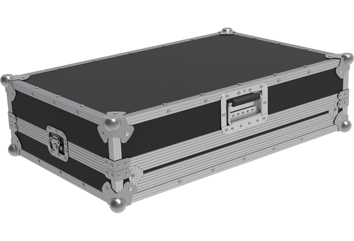 Flightcase PEP FC-RX2 cu colțuri din bile argintii și mâner, detaliu de construcție