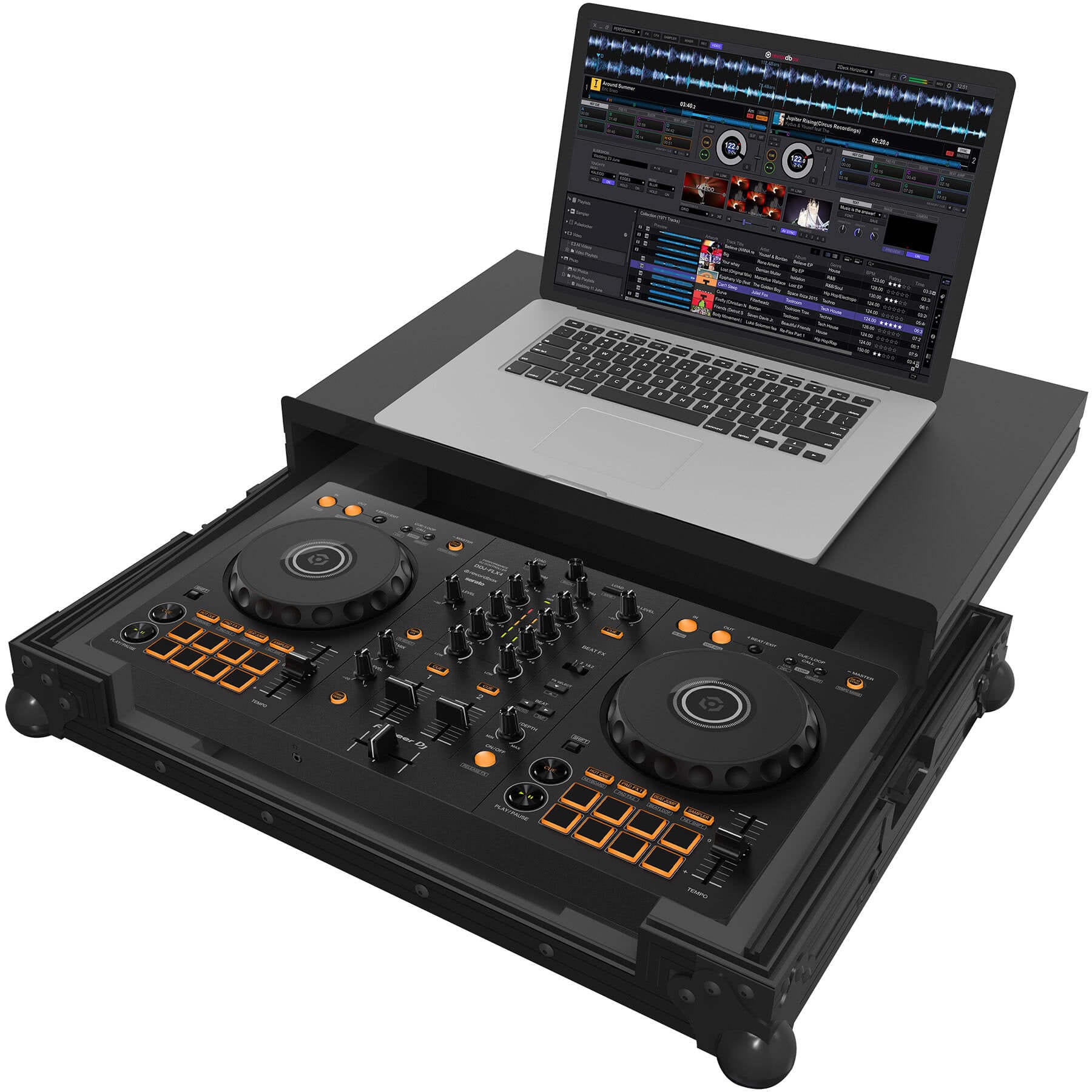 Flightcase Zomo P-DDJ-FLX4 Plus NSE negru pentru controllerul Pioneer DDJ-FLX4