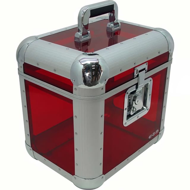 Zomo Recordcase RP-80 Trans Red, carcasă pentru viniluri din aluminiu